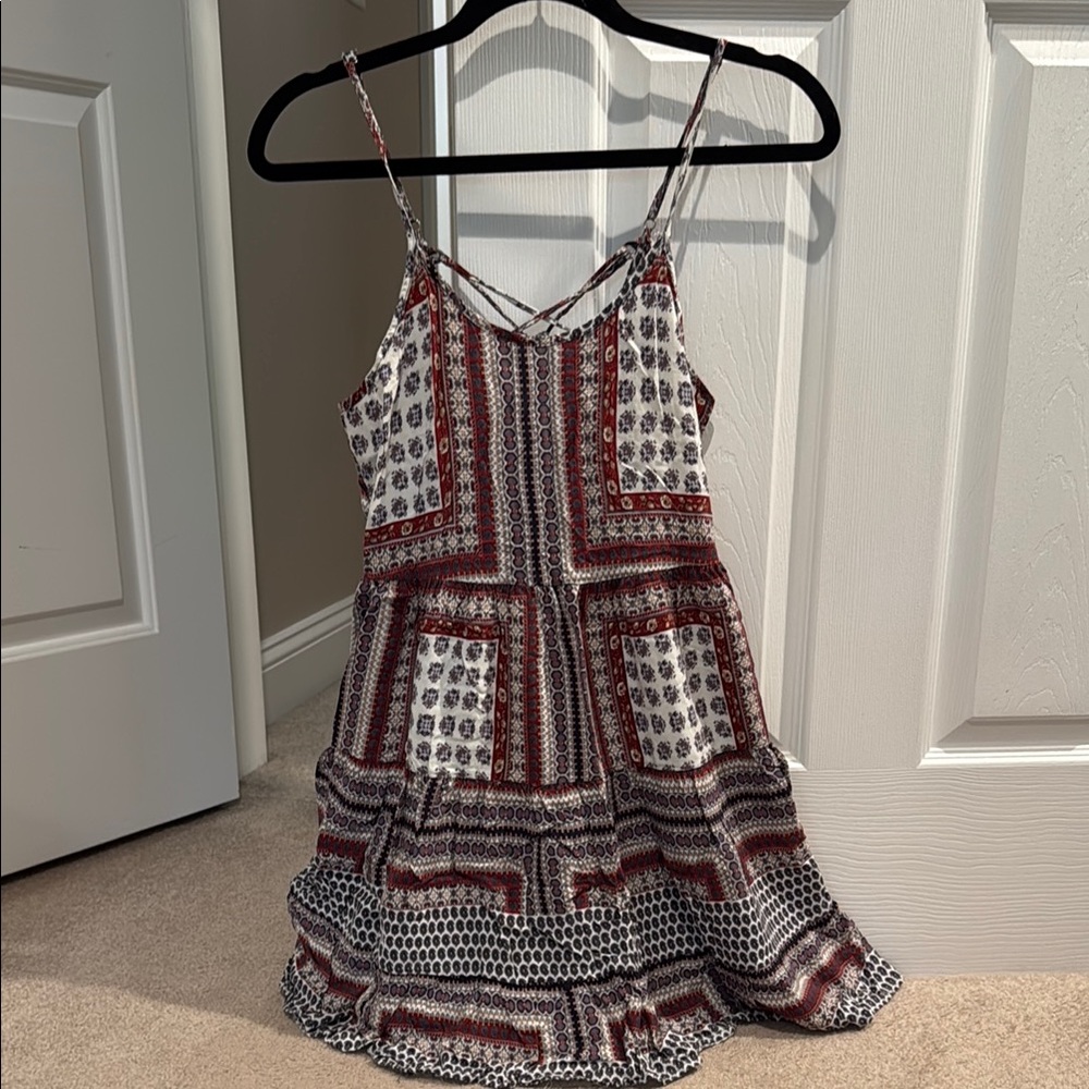 Bohemian Spaghetti Strap Lace Back Dress